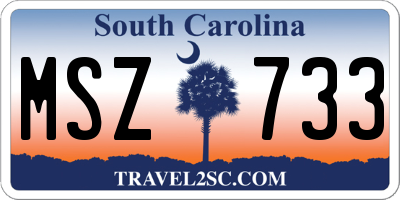 SC license plate MSZ733