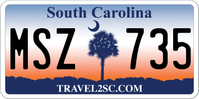 SC license plate MSZ735