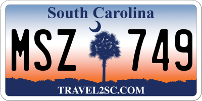 SC license plate MSZ749