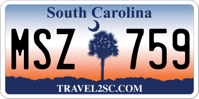 SC license plate MSZ759