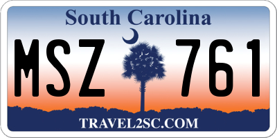SC license plate MSZ761