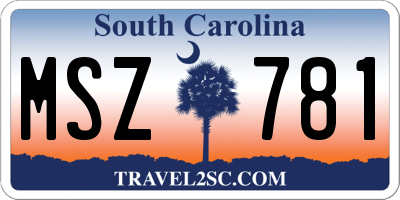 SC license plate MSZ781