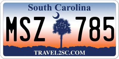 SC license plate MSZ785