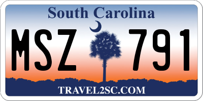 SC license plate MSZ791