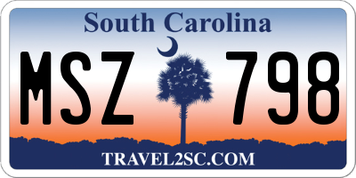 SC license plate MSZ798