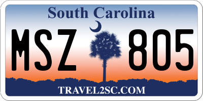SC license plate MSZ805