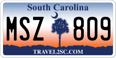 SC license plate MSZ809