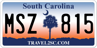 SC license plate MSZ815
