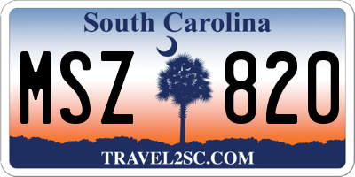 SC license plate MSZ820