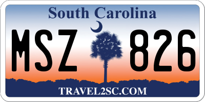 SC license plate MSZ826