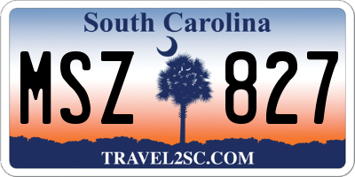 SC license plate MSZ827