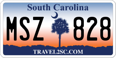 SC license plate MSZ828