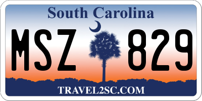 SC license plate MSZ829