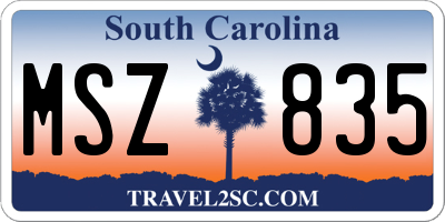 SC license plate MSZ835