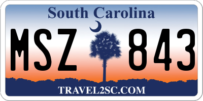 SC license plate MSZ843