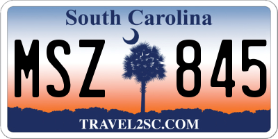 SC license plate MSZ845