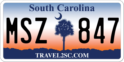 SC license plate MSZ847