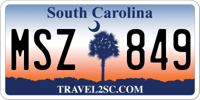 SC license plate MSZ849