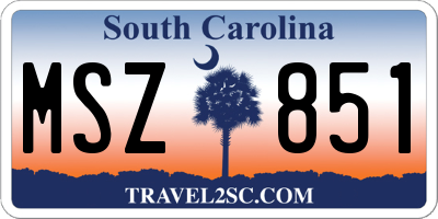 SC license plate MSZ851