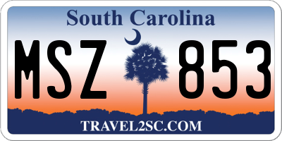 SC license plate MSZ853
