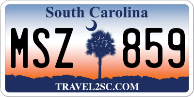 SC license plate MSZ859
