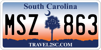 SC license plate MSZ863