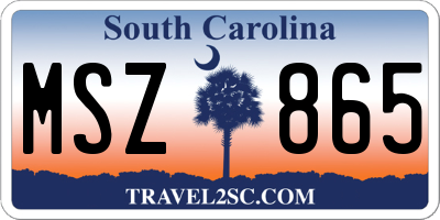 SC license plate MSZ865
