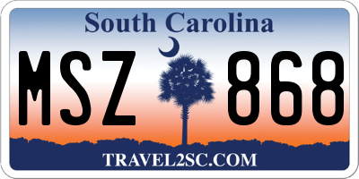 SC license plate MSZ868