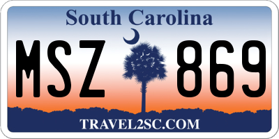 SC license plate MSZ869