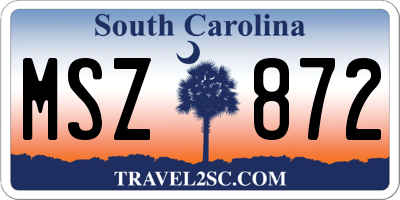 SC license plate MSZ872