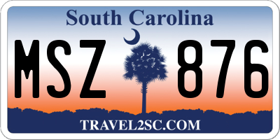SC license plate MSZ876