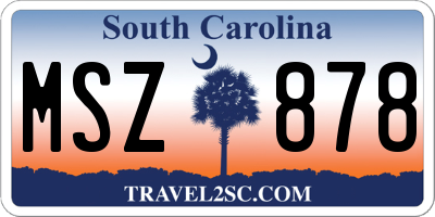SC license plate MSZ878
