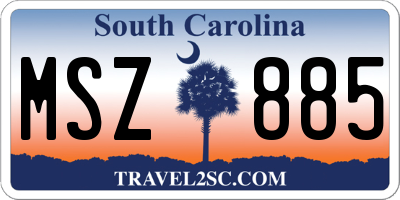 SC license plate MSZ885
