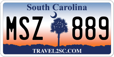 SC license plate MSZ889