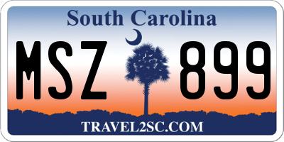 SC license plate MSZ899