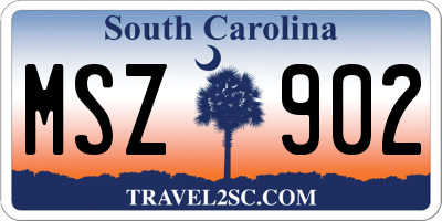 SC license plate MSZ902