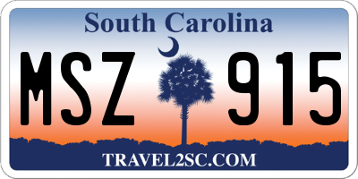 SC license plate MSZ915