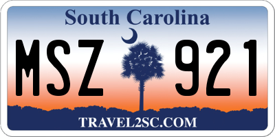 SC license plate MSZ921