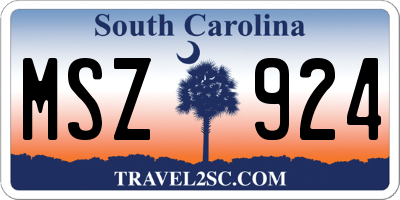 SC license plate MSZ924