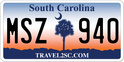 SC license plate MSZ940