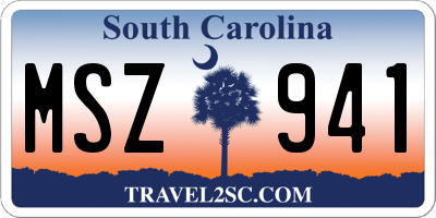 SC license plate MSZ941