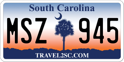 SC license plate MSZ945