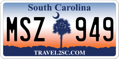 SC license plate MSZ949