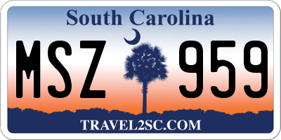 SC license plate MSZ959