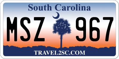 SC license plate MSZ967