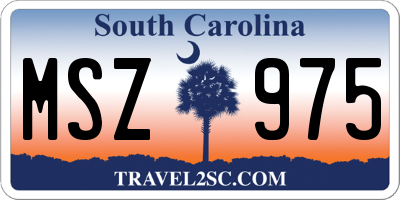 SC license plate MSZ975