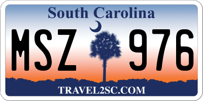 SC license plate MSZ976