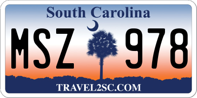 SC license plate MSZ978