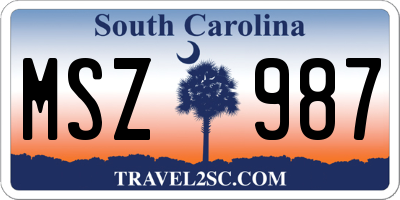 SC license plate MSZ987