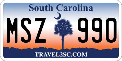 SC license plate MSZ990